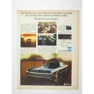 1973 Chrysler Imperial Car Vintage Print Ad Automotive Memorabilia Classic